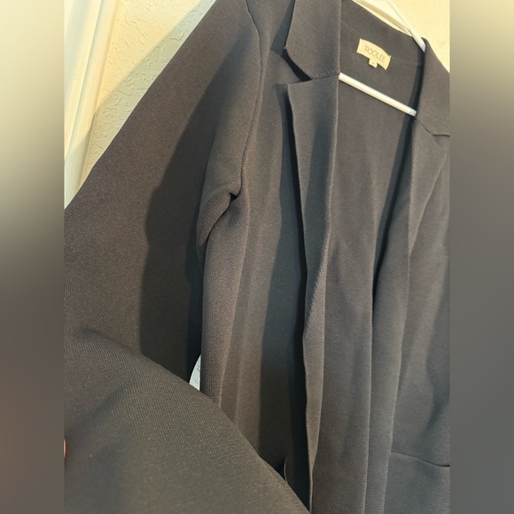Roolee Black Open Front Long Blazer Cardigan Black Womens Size Small - Picture 6 of 9